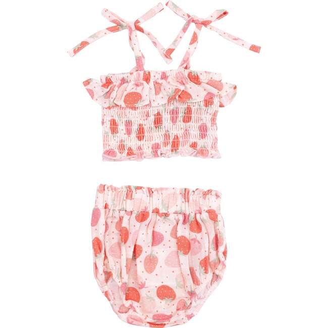 Smocked Ruffle Top and Bloomer, Strawberry Bliss