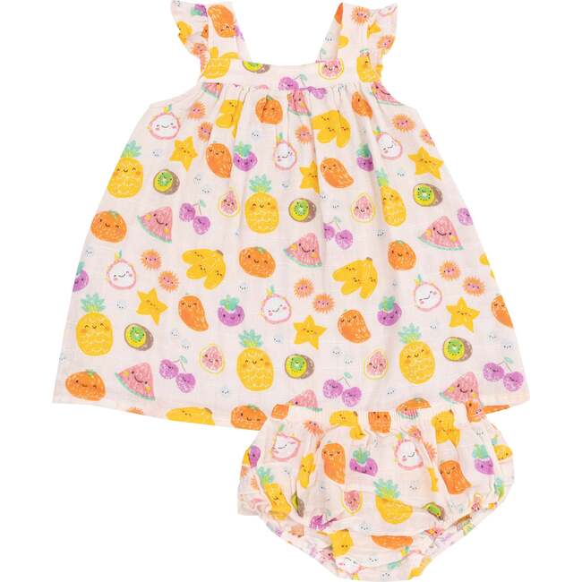 Sundress & Diaper Cover, Tropical Market Fruit