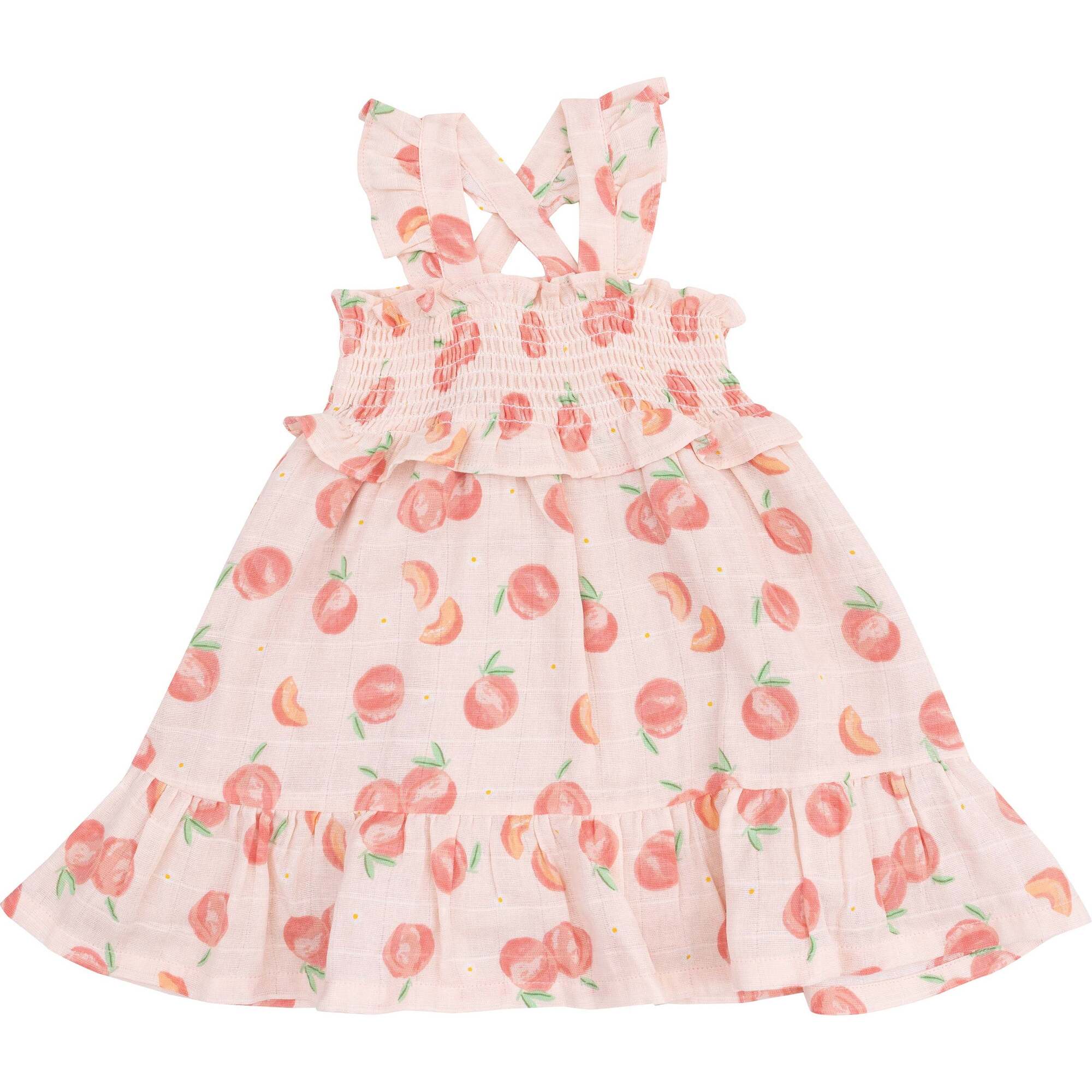 Smocked Ruffle Sundress, Sweet Peach - Dresses - 1