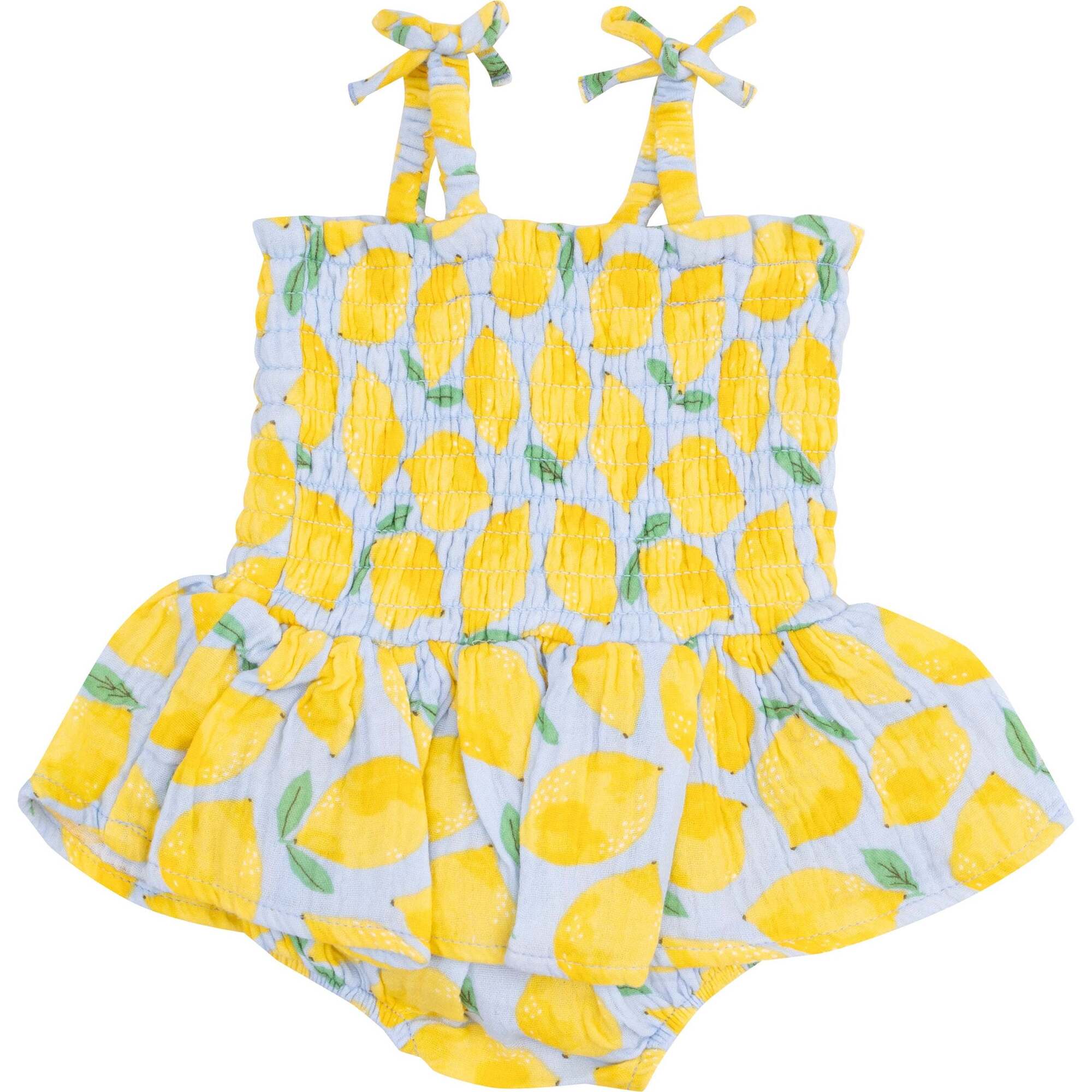 Smocked Bubble with Skirt, Sunny Lemons, yellow - Dresses - 1