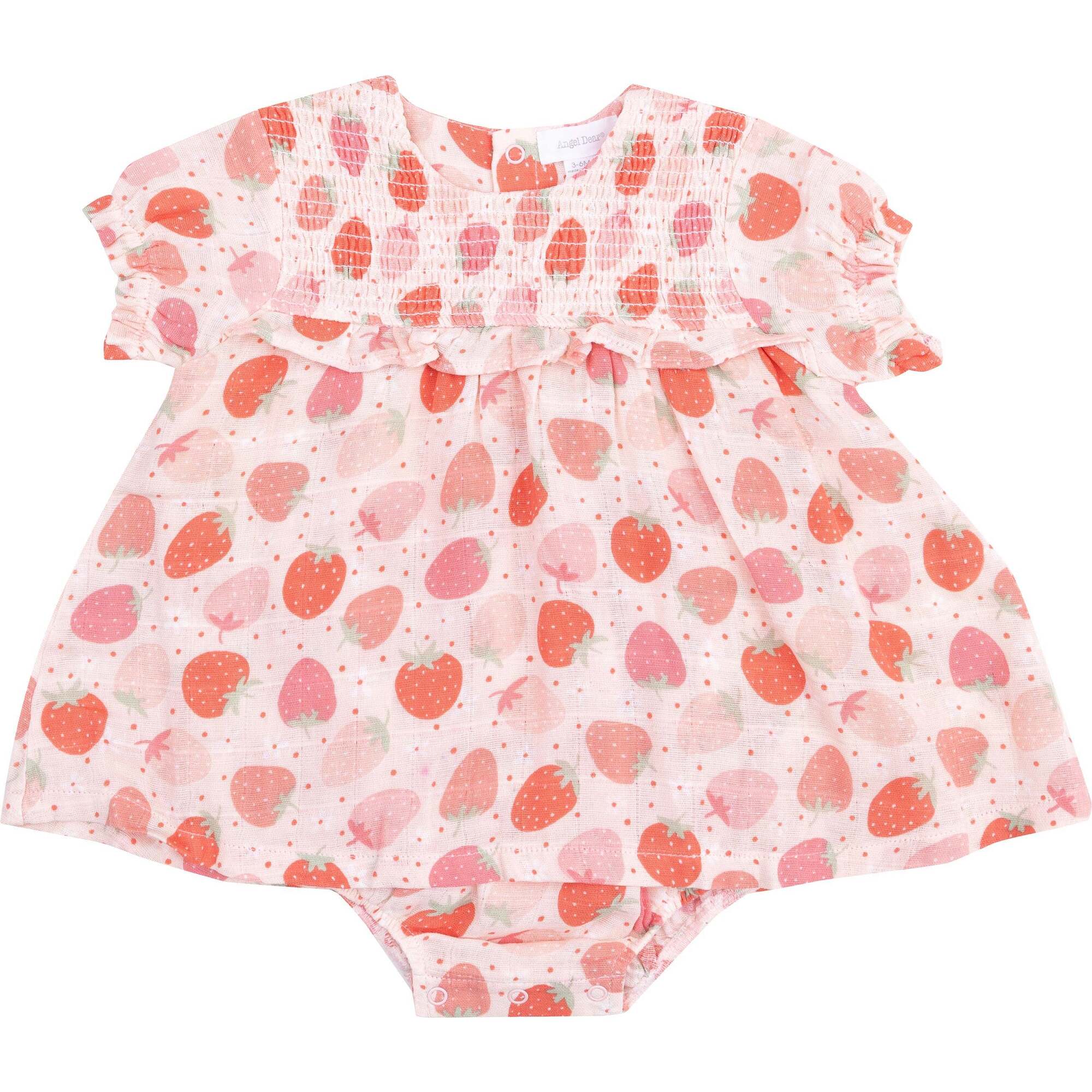 Smocked Ruffle Bubble with Skirt, , Strawberry Bliss - Dresses - 1
