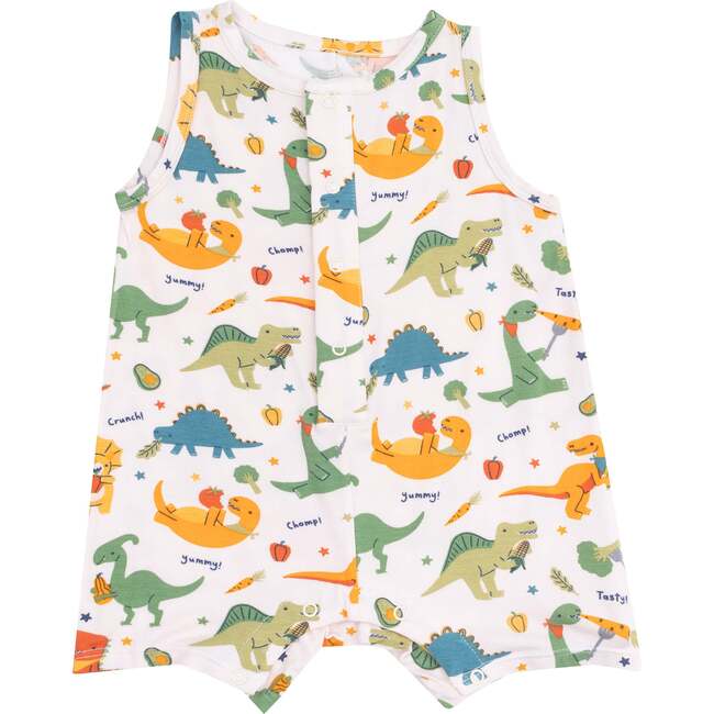 Sleeveless Shortie Romper, Veggie Dinos