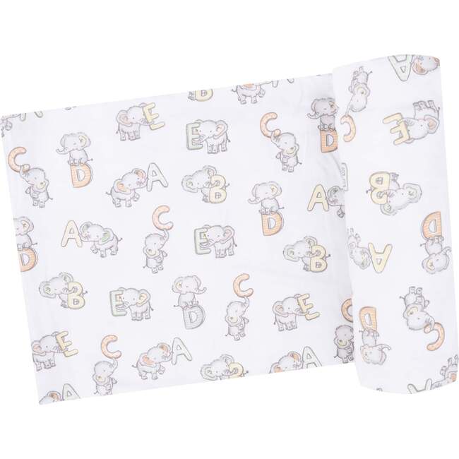 Swaddle Blanket, Vintage Elephant ABC