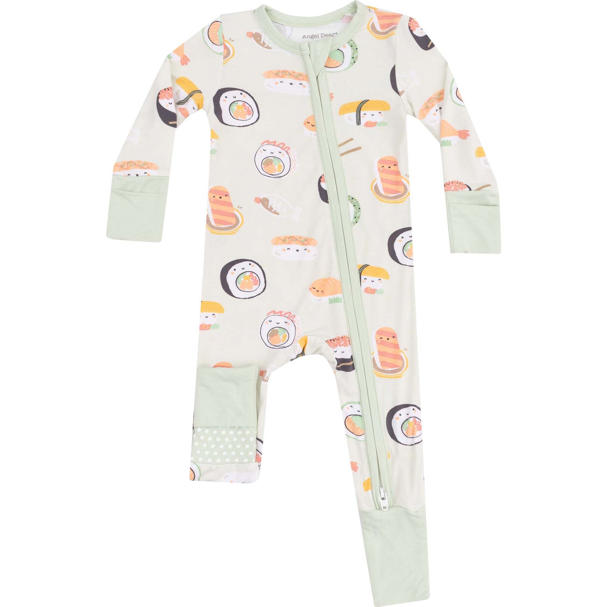 2 Way Zipper Romper, Sushi Green - Rompers - 1