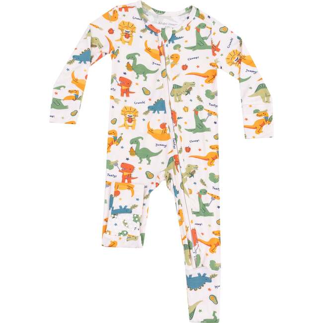 2 Way Zipper Romper, Veggie Dinos