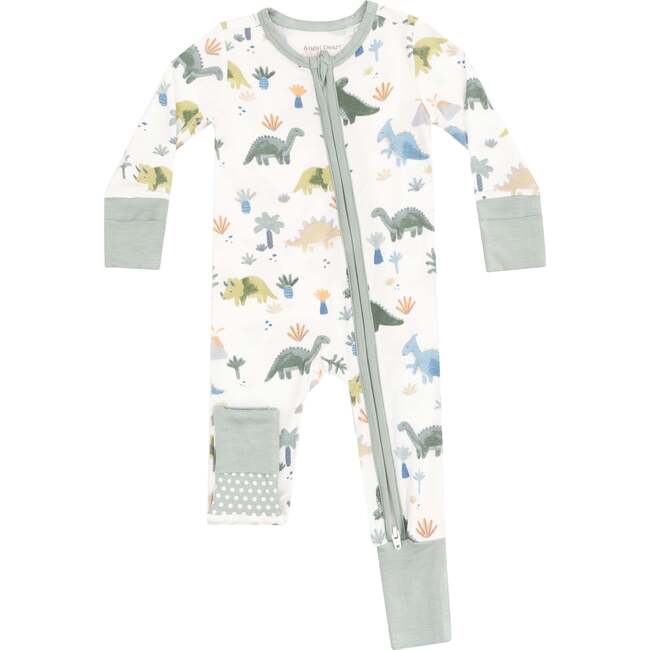 2 Way Zipper Romper, Soft Dinos