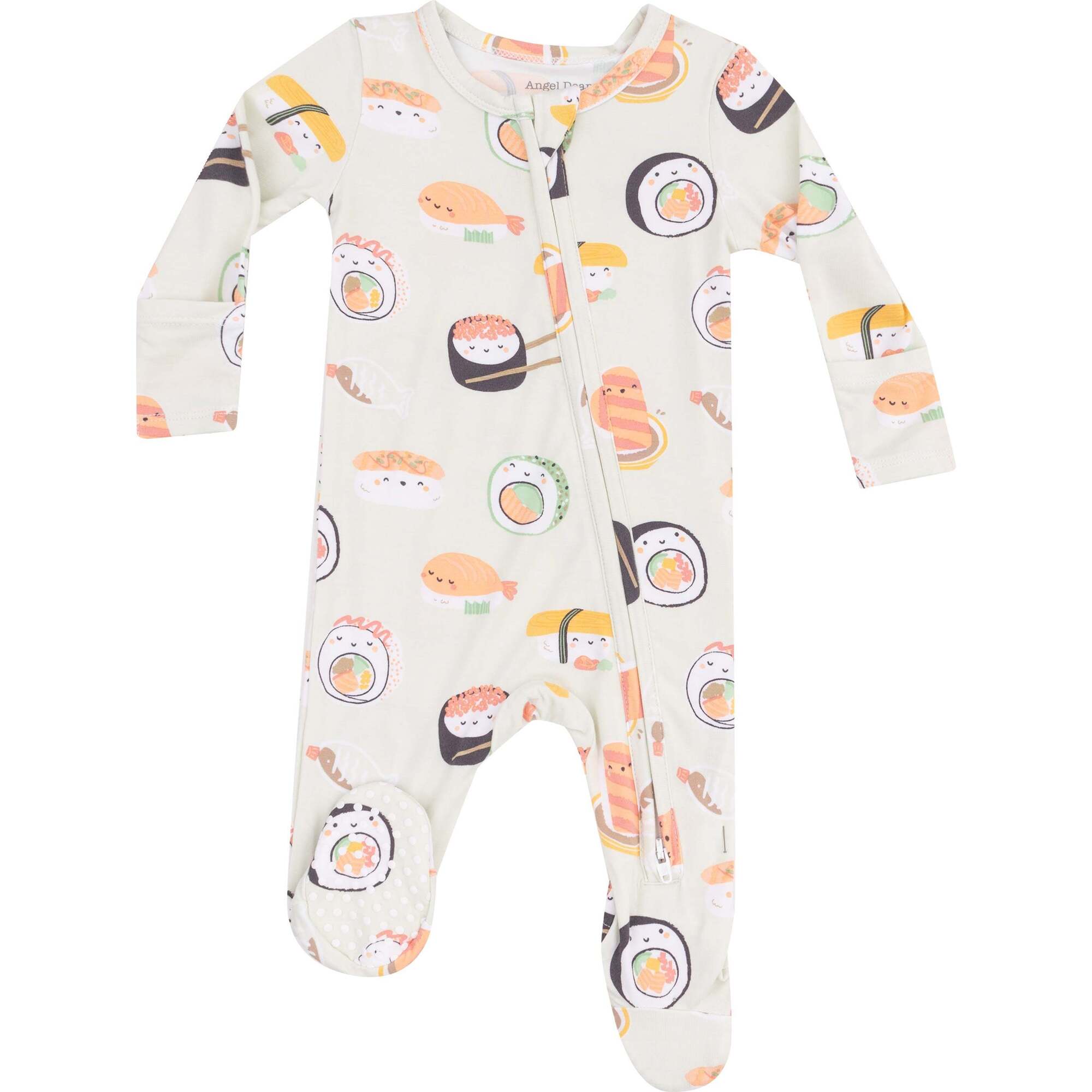 2 Way Zipper Footie, Sushi Green - Footie Pajamas - 1