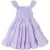 Kids White Ditsy Floral Purple Ruffle Tiered Dress, White - Dresses - 1 - thumbnail