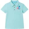 Kids Turtle Pocket Polo, Aqua - Polo Shirts - 1 - thumbnail