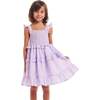 Kids White Ditsy Floral Purple Ruffle Tiered Dress, White - Dresses - 2
