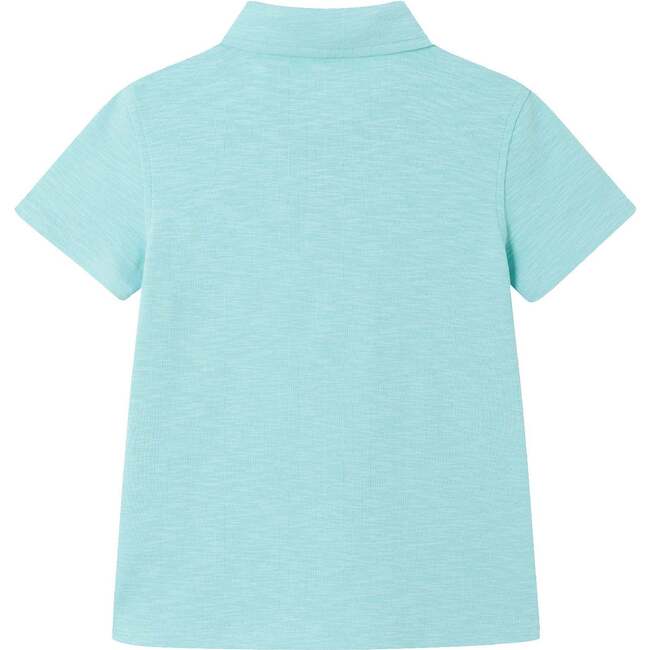 Kids Turtle Pocket Polo, Aqua - Polo Shirts - 2