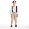 Kids White Buttondown Bowtie and Suspenders Set, White - Mixed Apparel Set - 2