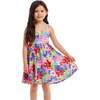Kids Tropical Printed Rib Knit Dress w/ Back Cutout, Tropical - Dresses - 2