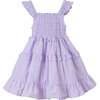 Kids White Ditsy Floral Purple Ruffle Tiered Dress, White - Dresses - 4