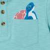 Kids Turtle Pocket Polo, Aqua - Polo Shirts - 3
