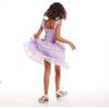 Kids White Ditsy Floral Purple Ruffle Tiered Dress, White - Dresses - 6
