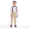 Kids White Buttondown Bowtie and Suspenders Set, White - Mixed Apparel Set - 4