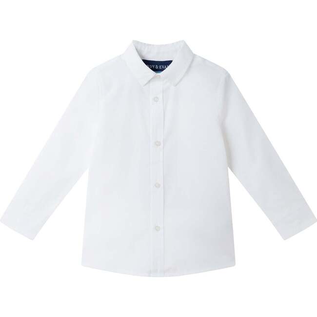 Kids White Buttondown Bowtie and Suspenders Set, White - Mixed Apparel Set - 6