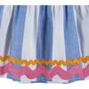 Kids Top & Short Set w/ Ric Rac Trim, Blue & White Striped - Mixed Apparel Set - 5