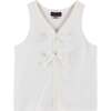 Kids White Rib Knit Tank Set, Bows & Blue - Mixed Apparel Set - 7