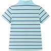 Kids Striped w/ Palm Pocket Polo, Light Blue - Polo Shirts - 2