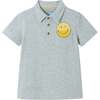 Kids Smile Pocket Polo, Heather Grey - Polo Shirts - 1 - thumbnail