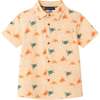 Kids Short Sleeve Buttondown Shirt, Orange Turtles - Button Downs - 1 - thumbnail