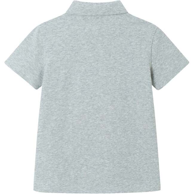 Kids Smile Pocket Polo, Heather Grey - Polo Shirts - 2