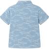 Kids Shark Print Buttondown Set, Blue - Mixed Apparel Set - 4