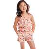 Kids Ruffle Tank & Short Set, Pink Fruit Print - Mixed Apparel Set - 3