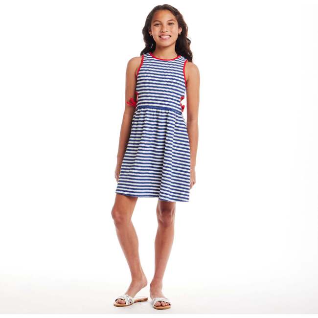 Kids Rib Knit Dress w/ Side Cutout Details, Multi Striped - Dresses - 3