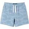 Kids Shark Print Buttondown Set, Blue - Mixed Apparel Set - 5