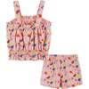 Kids Ruffle Tank & Short Set, Pink Fruit Print - Mixed Apparel Set - 4
