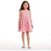 Kids Pink Tropical Icon Printed Gauze Dress, Pink - Dresses - 2