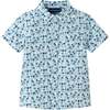 Kids Mini Palms Short Sleeve Buttondown, White - Button Downs - 1 - thumbnail