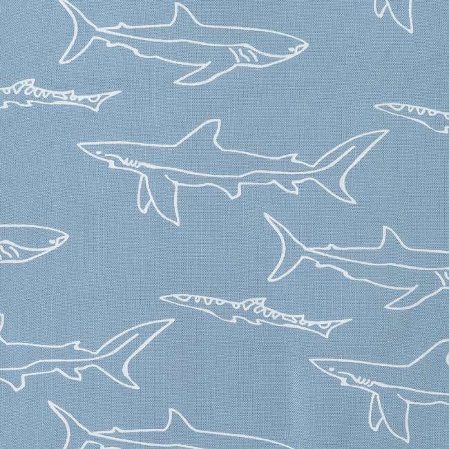 Kids Shark Print Buttondown Set, Blue - Mixed Apparel Set - 7