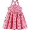 Kids Pink Tropical Icon Printed Gauze Dress, Pink - Dresses - 4