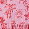 Kids Pink Tropical Icon Printed Gauze Dress, Pink - Dresses - 5