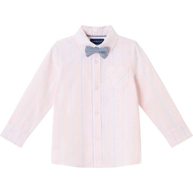 Kids Pink Striped Oxford Buttondown Set, Pink - Mixed Apparel Set - 6