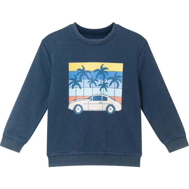 Kids Long Sleeve Crew & Short Sweat Set, Navy - Mixed Apparel Set - 4