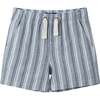 Kids Linen Blend Shorts, Nautical Striped - Shorts - 1 - thumbnail