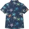 Kids Knit Gauze Buttondown, Navy Palm - Button Downs - 2