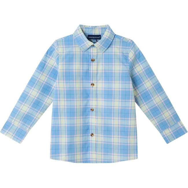 Kids Light Green Sweater Vest Plaid Buttondown Shirt, Bowtie & Chambray Pant Set, Lt Green - Mixed Apparel Set - 5