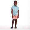 Kids Geo Shark Short Sleeve Buttondown, Aqua - Button Downs - 2