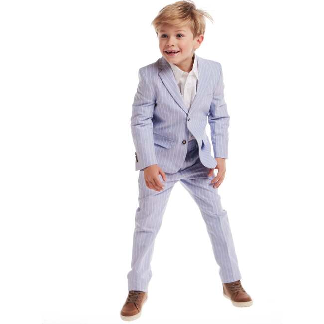 Kids Chambray w/White Stripes Suit Set, Chambray - Suits & Separates - 3