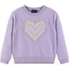 Kids French Terry Sweatshirt & Short Set w/ Heart Rubber Patch, Purple - Mixed Apparel Set - 3