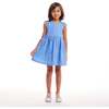 Kids Blue Printed Jersey Dress, Hearts & Sunshine - Dresses - 2