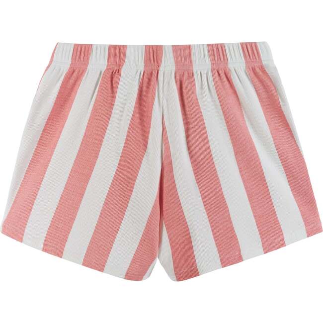 Kids Cropped Tee & High Waisted Rib Boxer Short Set, Cherry & Stripes - Mixed Apparel Set - 4