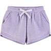 Kids French Terry Sweatshirt & Short Set w/ Heart Rubber Patch, Purple - Mixed Apparel Set - 4