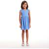 Kids Blue Printed Jersey Dress, Hearts & Sunshine - Dresses - 3